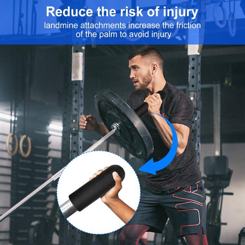 NANZU Landmine Attachment for Barbell, Turn Any Surface into a Barbell Landmine Exercise-Press, Row, Spin, Rotation, Split Squats, Lumberjacks and More, Fits 2'' Olympic Bars,Barbell Bomb Black