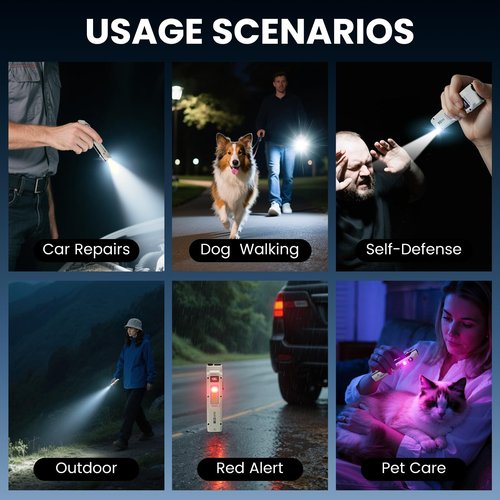 Flat Flashlights Rechargeable Small Tactical Flashlight with Clip,Stainless Steel EDC Led Light with Digital Display,880 Lumen Pocket Flashlight Dual-Switches13 Modes for Home Use,Outdoor and Work