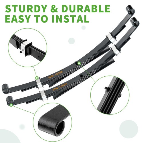 10L0L Golf Cart Heavy Duty Rear 4-Leaf Spring Kit with Bushings & Sleeves for Club Car DS Golf Cart Accessories OEM 102006501, 1014675, 1011149, 1012618, 1015583, 1012303, 1014902
