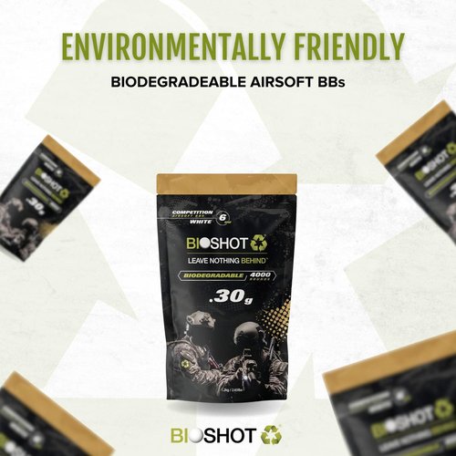 Bioshot Biodegradable Airsoft BBS .30g Super Slick Polish - Seamless Competition Match Grade for All 6mm Airsoft Guns and Accessories (4000 Rounds, White) by Bioshot