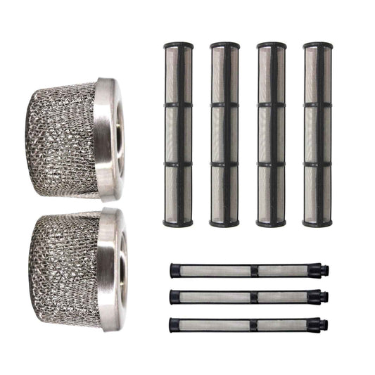 Replacement Filter Screen Set for Graco 695 795 1095 1595 3900 5900 7900 Sprayer, 3 Kinds of Airless Spray Filter Screen, Straw Filter Spray Pump Inner core Gun Filter, 181072 287032 244067 (2+3+4pk)