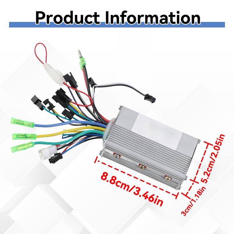 36V 48V 60V Electric Scooter Controller, Controller LCD Display Control Panel with Shift Switch Brushless Motor Speed Controller Screen for Electric Bikes (48V 250/350W color screen dual-mode model)