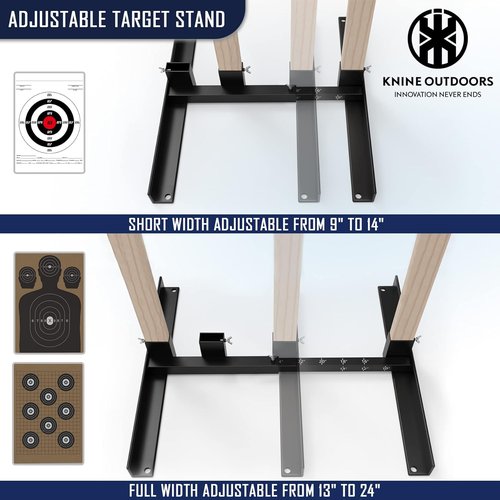KNINE OUTDOORS Shooting Target Stand - Durable Adjustable Base for Paper Targets | H Shape, 2 Pack