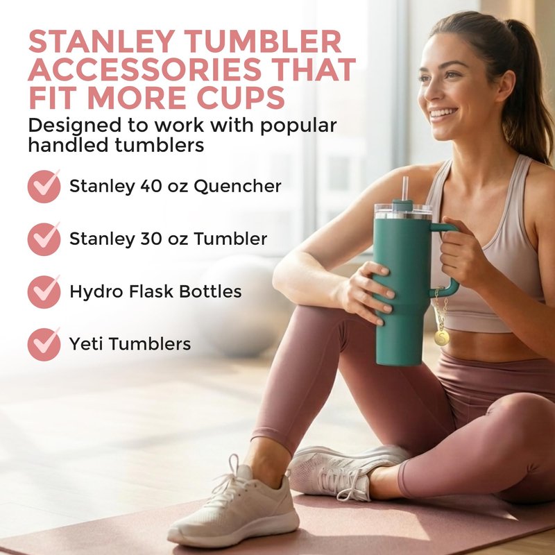 TM Novo Stanley Charms – Gold and Silver Initial Charms for 30 oz & 40 oz Tumblers, Water Bottles & Cups, Reusable Jewelry Box Included, Multi-Use Tumbler & Purse Accessories, Personalized Gift - Silver - Initial B