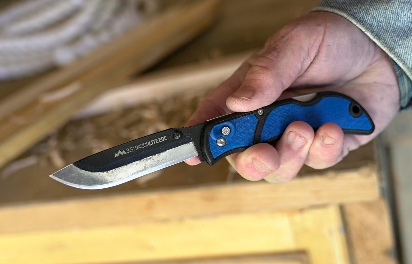 RazorLite EDC Pocket Knife 3.5” - Obsidian Black, Replaceable Blades & Clip for Camping, Hunting, Survival