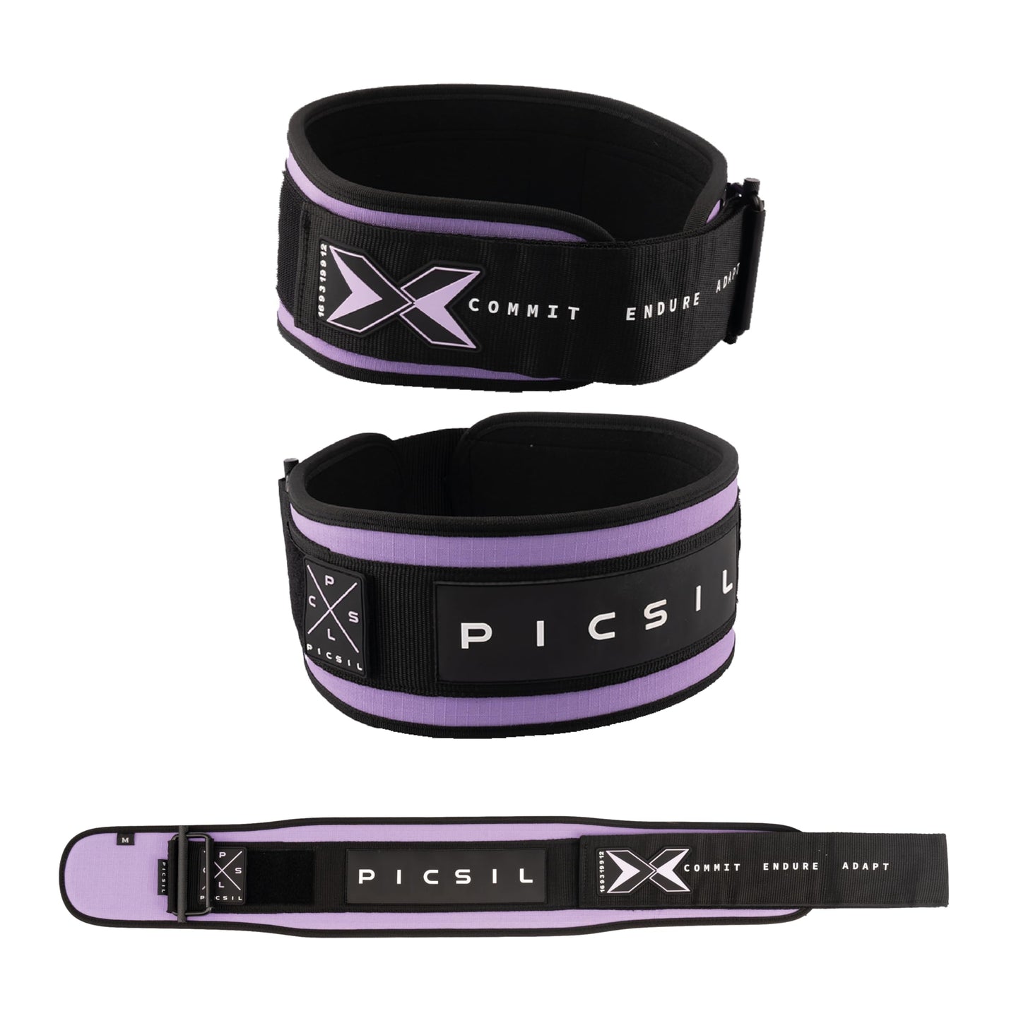 PICSIL - Weight Lifting Belt | Core & Back Support | Customizable with Patch Space | Ideal for Cross training, Squats & Barbell Exercises | Strength Belt for Women and Men | Amethyst, XL