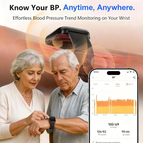 Health Smart | Fitness Tracker Smart Watch for Men & Women - 1.87'' Large Display, Heart Rate & Sleep Monitor, IP68 Waterproof, Black