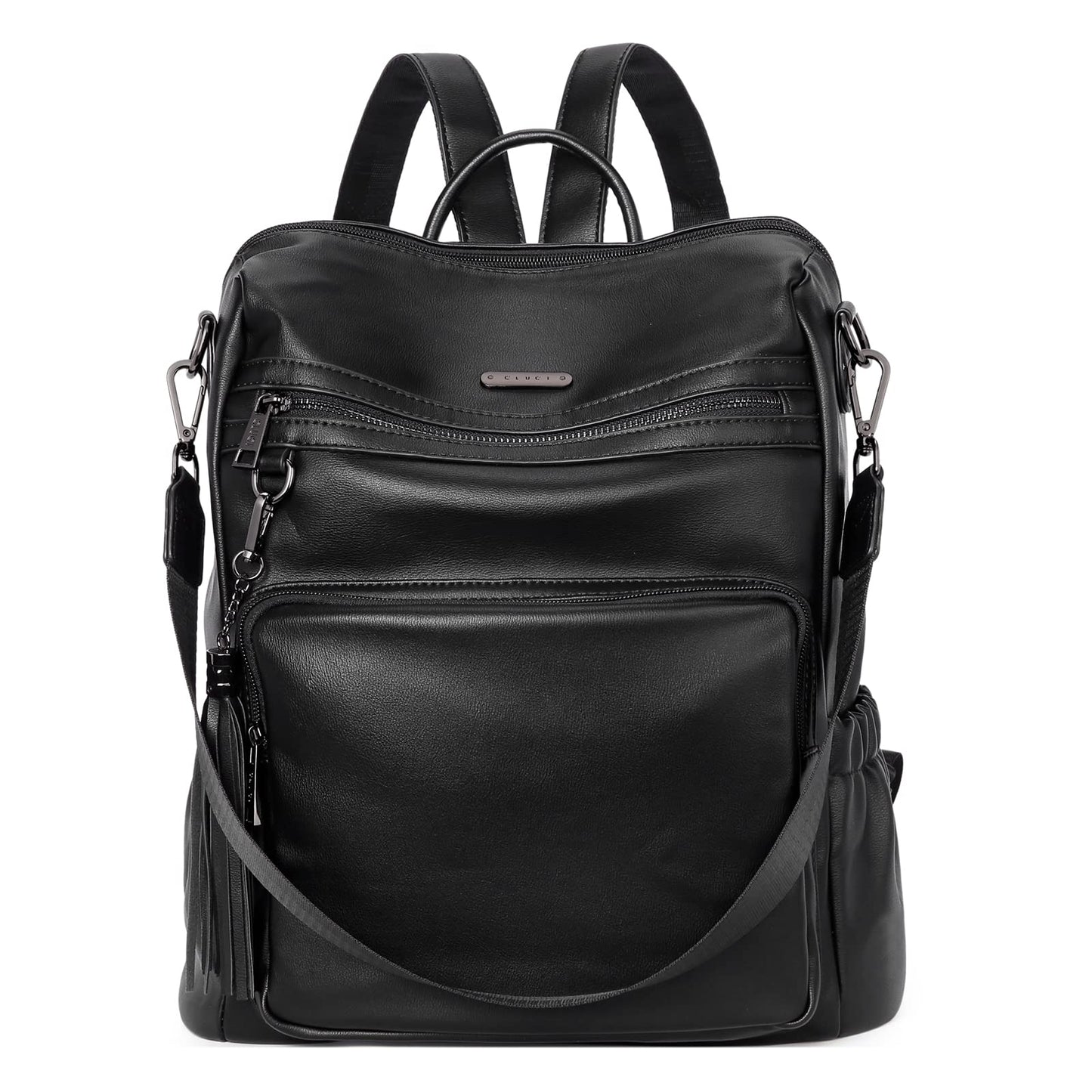 CLUCI Backpack Purse for Women Black Backpack Leather Large Travel Fashion Designer Convertible Ladies Work Bags