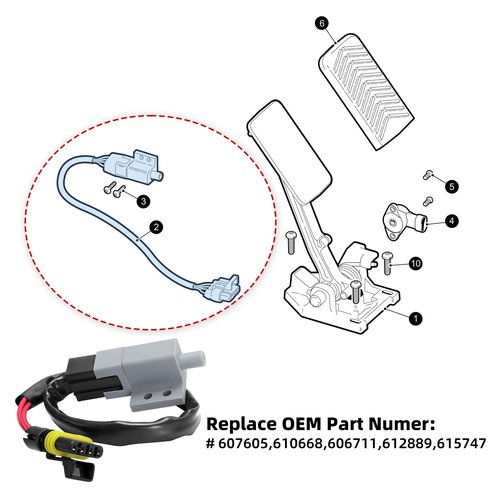 AIPSET Golf Cart Brake and Accelerator Pedal Switch Assembly Compatible with EZGO RXV Gas and Electric Golf Carts, Replace OEM # 606711, 607605, 610668, 612889, 615747