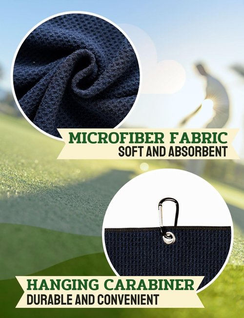 CybGene Brother Gifts Golf Towels, Golf Accessory for Golf Bags, Golf Gifts for Men on National Golf Day, Retirement, 16x24in Microfiber Golf Towel, Black