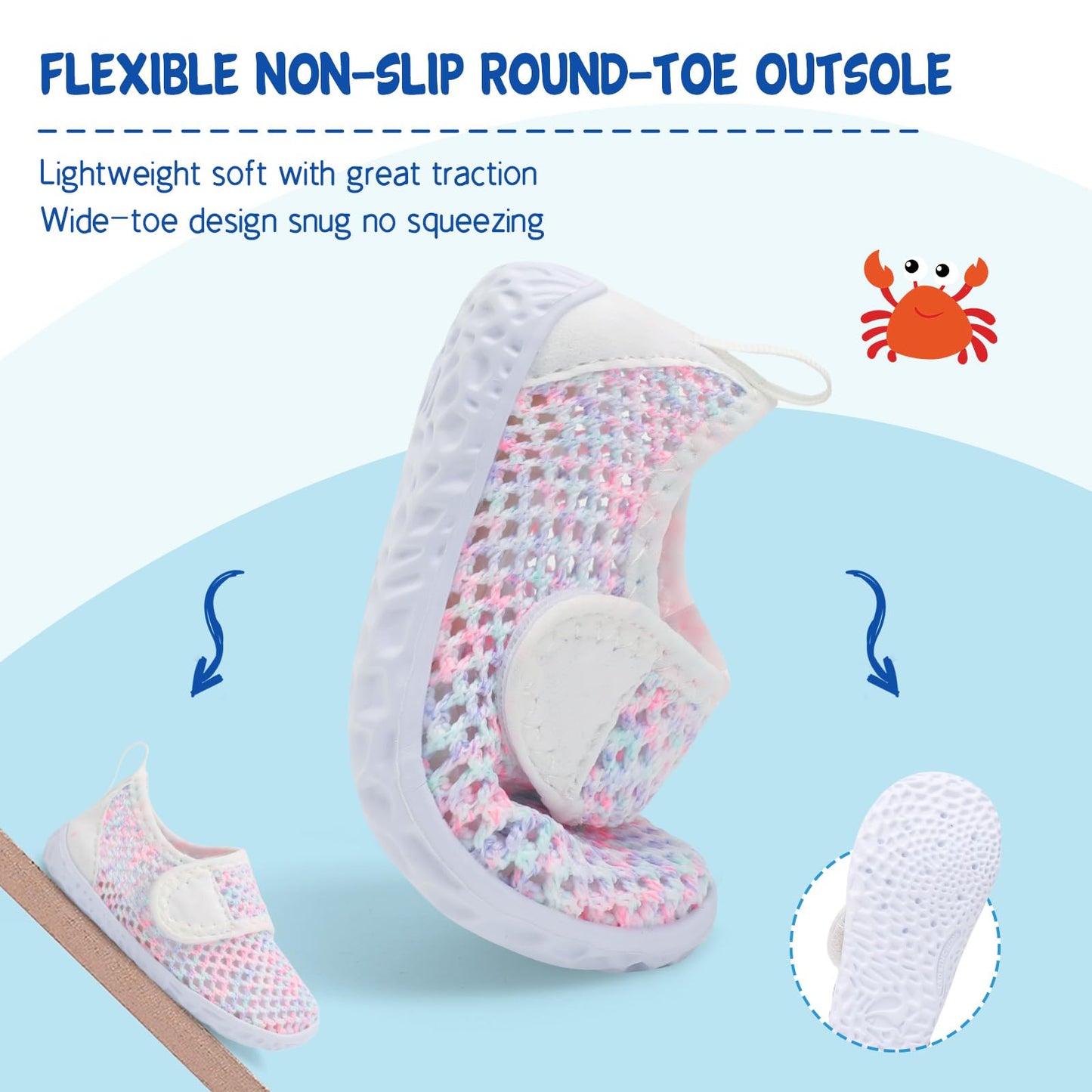 LeIsfIt Boys Girls Water Shoes Kids Aqua Socks Toddler Quick-Dry Swimming Shoes Non-Slip Summer Shoe for Beach Pool Surf, Color, 10 Toddler