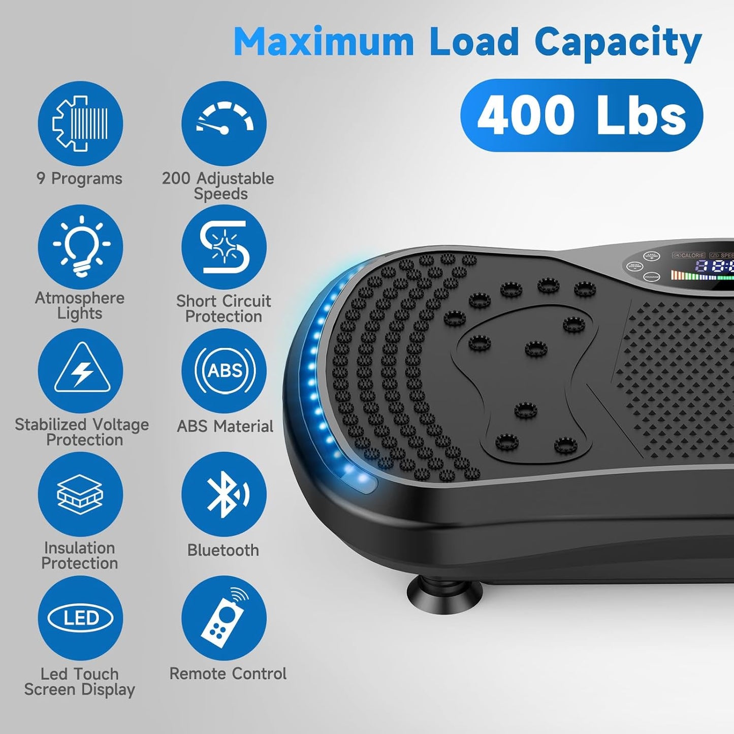 Vibration Plate Exercise Machine - Full-Body Weight Loss & Lymphatic Drainage | 400 Lbs Capacity, 200 Speeds
