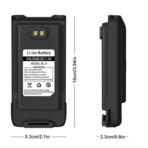 BAOFENG UV-9R Battery USB-C Charging Enlarge 5800mAh Capacity Upgraded UV9R Pro BL-9 Li-ion Battery for UV-9R Plus GMRS-9R Accessories BF-T57 Walkie Talkie Accessories