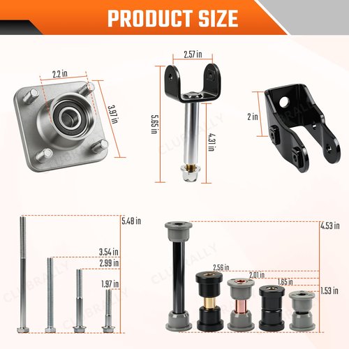 CLUBRALLY Club Car Precedent Deluxe Golf Cart Front End Repair Kit 2004-Up