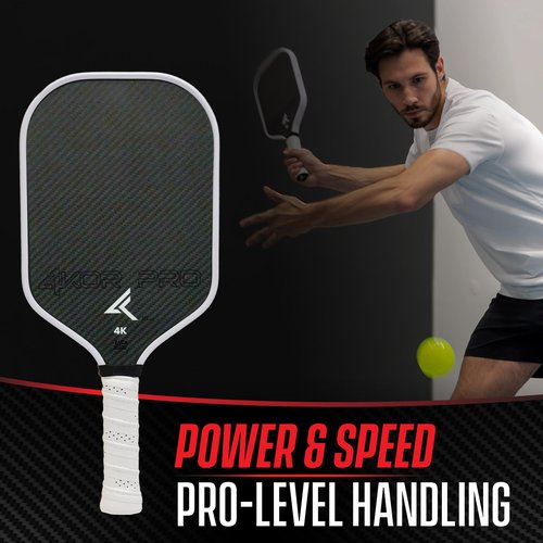 4KOR PRO Edition Carbon Fiber Pickleball Paddle – USAPA Approved 16mm Elongated Paddle – Lightweight Composite Professional Pickleball Racket for Adults with Replacement Grip Tape and Storage Case