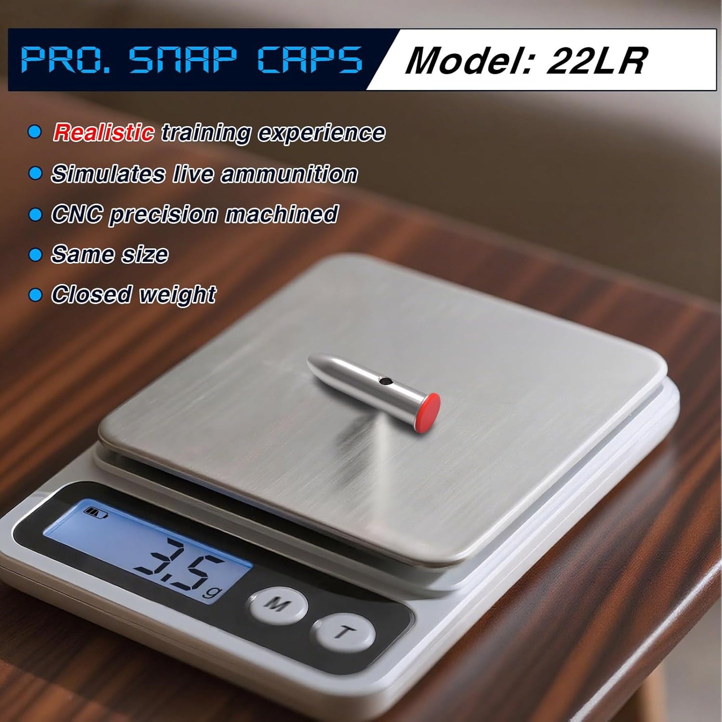 Snap Caps | Reusable Training Dummy Rounds for Safe Dry Fire Practice - Real Weight Simulation