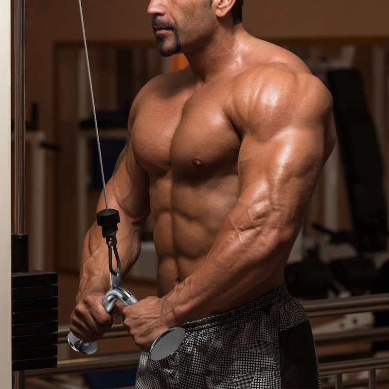 A2ZCARE Combo Cable Attachments for Gym, Cable Machine Accessories, LAT Pull Down Attachment with Multiple Option (D. Combo Tricep Rope, Rotating Bar, V-Bar and 2 Snap Hook)