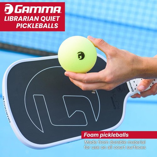 Gamma Librarian Foam Pickleball Balls - Low-Noise Practice Balls with True Bounce | Yellow Foam, 48 Box, 3 Pack, or 6 Pack