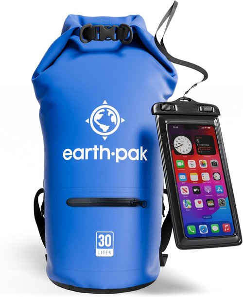 Earth Pak Waterproof Dry Bag - Durable Waterproof Backpack with Zippered Pocket | Keeps Gear Dry