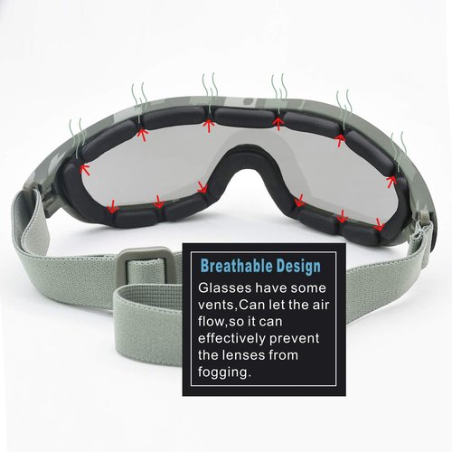 Viriber Motorcycle Goggles - UV Protective Outdoor Glasses, Dust-proof Combat Goggles, Military Sunglasses - Camouflage