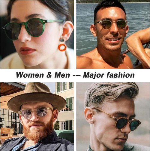 FEISEDY Vintage Round Polarized Sunglasses - Stylish UV400 Protection for Small Faces | Unisex Design