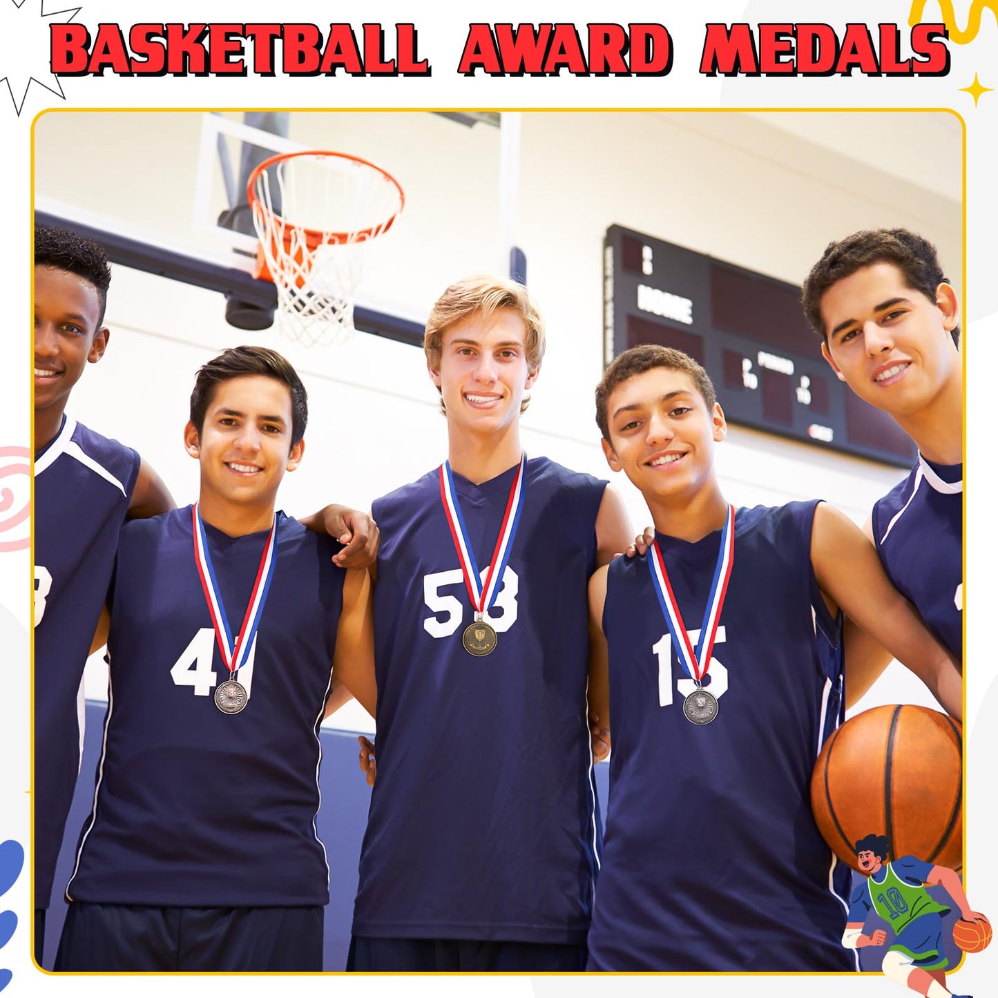 RoundFunny 30 Pcs Award Medals 1st 2nd 3rd Place Medals Metal Winner Trophy Awards Gold Silver Bronze Prizes for Sports Competitions Party, 2 Inches (Classic Color)