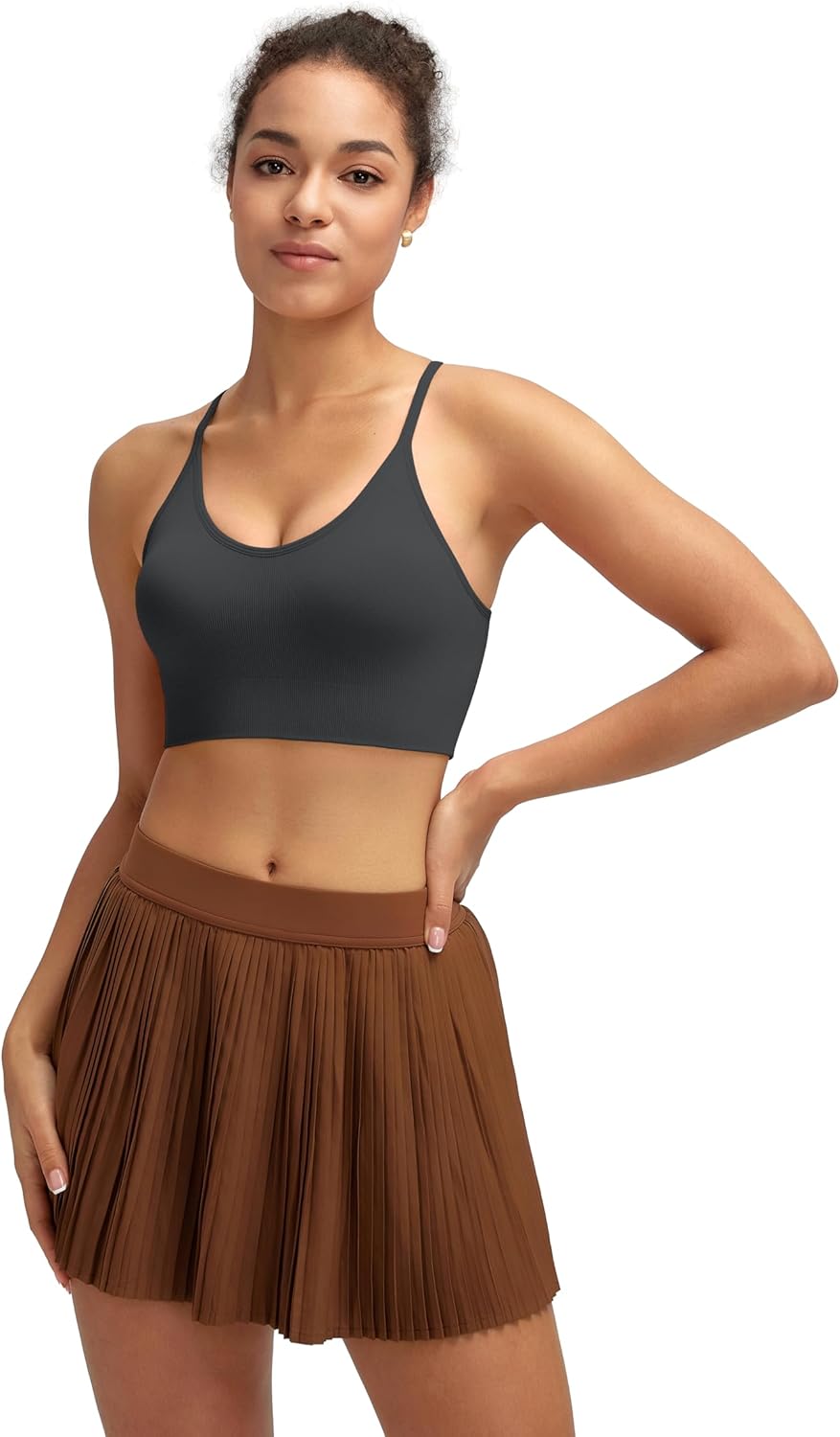 RUNNING GIRL Sports Bra - Sexy Crisscross Back Design | Medium Support with Removable Pads