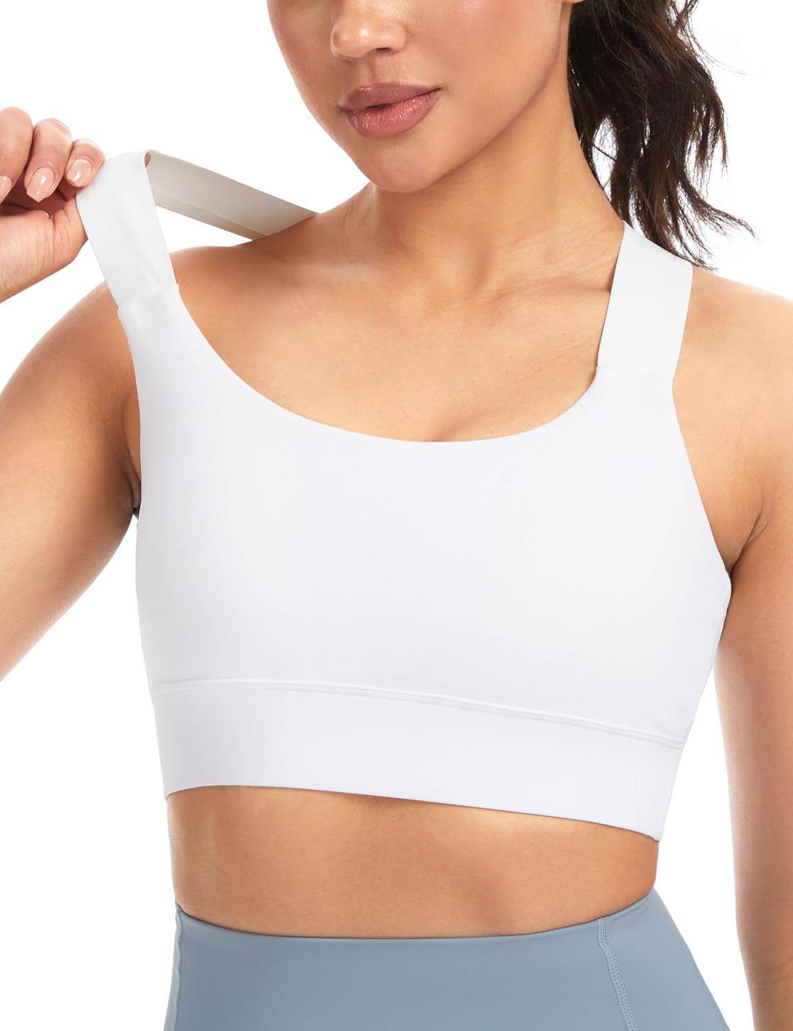 The Gym People Women's V Cross Back Sports Bra - Padded, Stretchy, Perfect for Yoga & Running