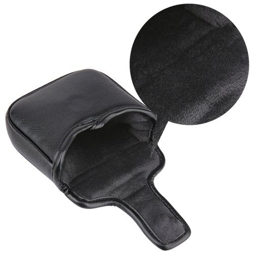 Golf Club Square Mallet Putter Head Cover Soft Leather with Embroidery Magnetic Closure (Black)