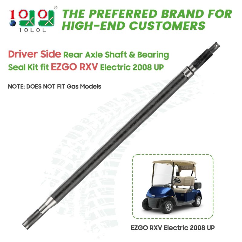 10L0L Golf Cart RXV Driver Side Rear Spline Axle Shaft for EZGO RXV Electric 2008 UP, OEM 620337, 614208, 24.5" Long