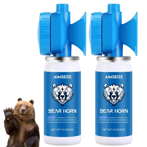 AIMSEIZE Bear Horn for Self Defense: 1.4oz Air Horn to Scare Bears, 120dB Heard Up to 1/2 Mile Away, Bear Horn for Hiking Camping Climbing Survival Biking and Outdoor Protection (2 Packs)