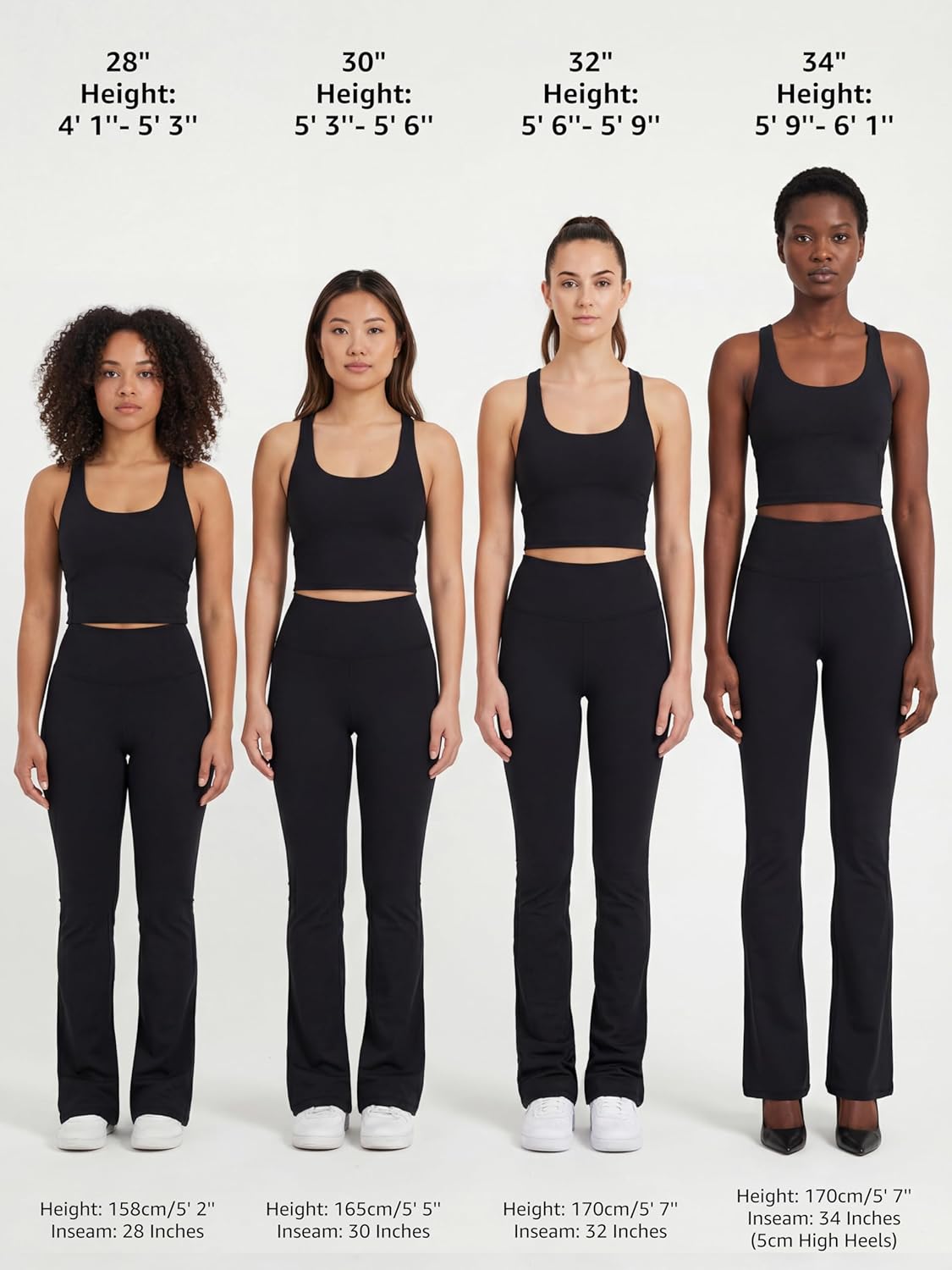 Sunzel High Waisted Flare Leggings - Split Hem Bootcut Yoga Pants with Tummy Control for Women