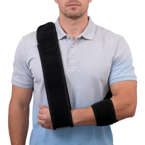 GAOUREL Adjustable Arm Sling & Shoulder Immobilizer – Lightweight Support Sling for Shoulder Injury, Elbow Injury, Wrist Injury,Broken Collarbone, Torn Rotator Cuff & Dislocation, Men & Women, Left or Right Arm(Black)