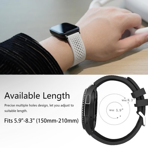 Lamshaw ID208 Plus, IDW13, IDW16, IDW17, IDW19, IDW20, IDW21, IDW23, IDW25, IDW26 Smartwatch Bands, Sport Strap Watchband Compatible for Quican, aeac, WMK ID208 Plus 1.8 Inches Smart Watch (White)