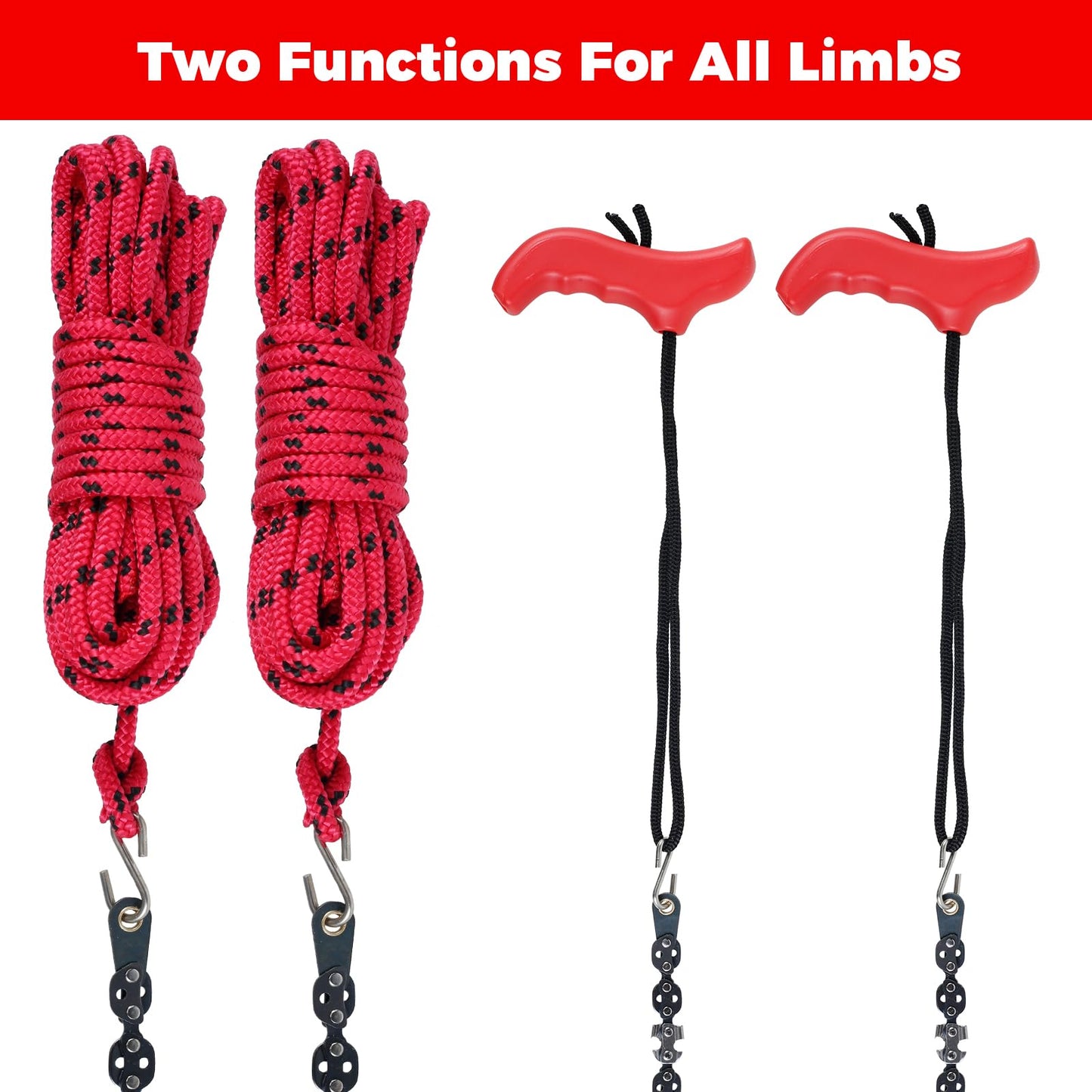 53 Inch Rope Saw High Reach Tree Limb Hand Rope Saw Chains with 68 Teeth & Folding Ropes Chain Saws for Tree Trimming Pocket Chainsaw Gardening Camping Cutting Tool