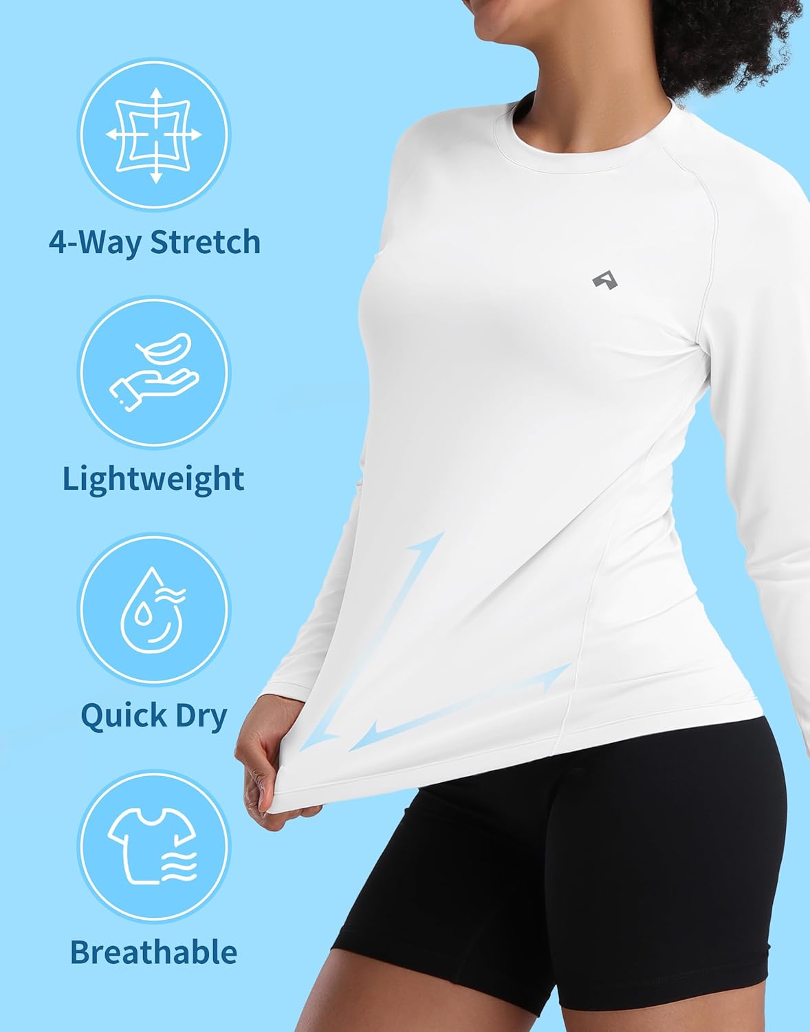 Pioneer Camp Rash Guard for Women - UPF 50+ Sun Protection Long Sleeve Workout Top | Quick Dry