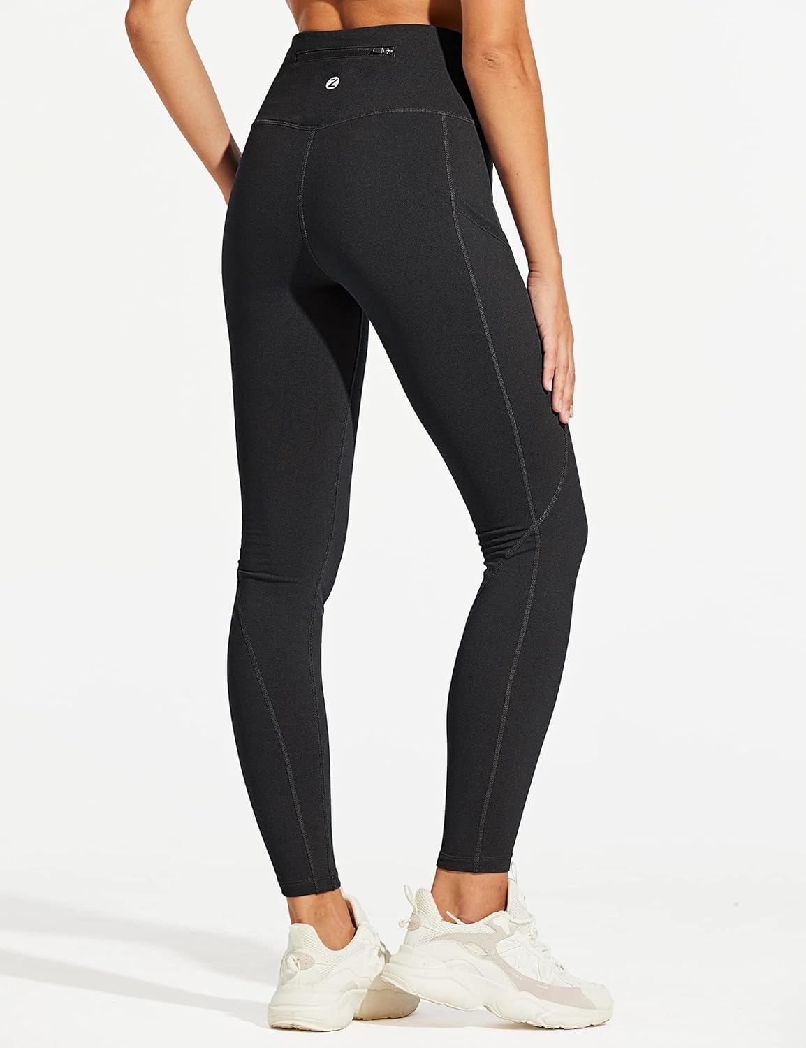 ZUTY Fleece Lined Leggings - Water Resistant Thermal Insulated High Waisted | Plus Size Hiking Pants