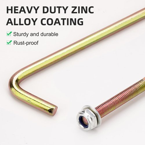 Jerbor 3PCS Golf Cart Battery Hold Down Rod J-Bolt & Nut for EZGO RXV 2008-UP Golf Cart OEM# 602896