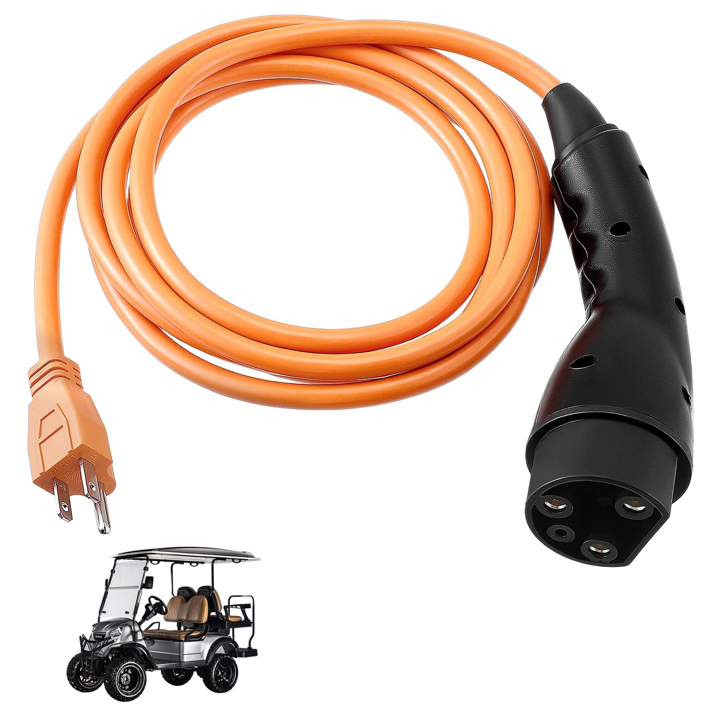 2.04.0620 Charging Power Cord Assembly Compatible with Evolution ICON Golf Carts,110V-240V 16A 3 pin Golf Cart Charge Plug and 10FT Cable,Replace OEM# 2.04.0620 ST-031016-PT, Plug and Play