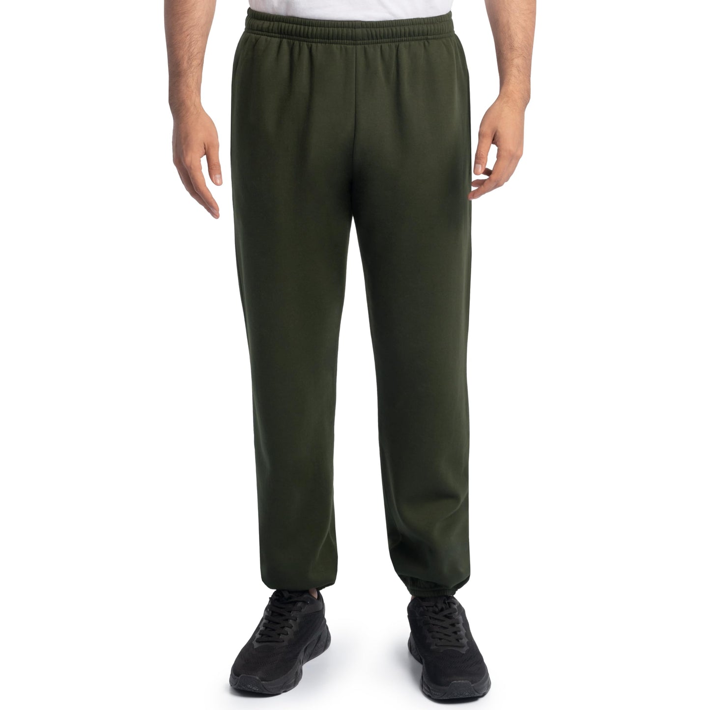 Fruit of the Loom Men's Eversoft Fleece Sweatpants with Pockets, Moisture Wicking & Breathable, Sizes S-4X, Elastic Bottom-Duffle Bag Green, 4X-Large