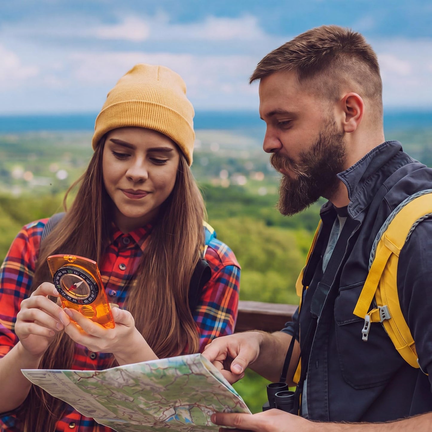Geiserailie 20 Pcs Orienteering Compass Navigation Backpacking Compass Hiking Compass Map Reading Survival Compass Scout Compass for Kids Bulk for Navigation, Survival Outdoor Exploring, Orange