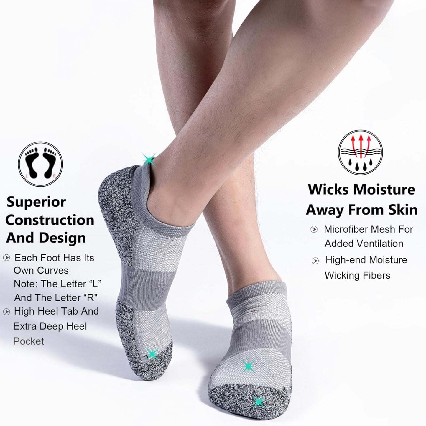 Skiennix No Show Compression Socks - Enhance Circulation | 4/8 Pack for Men & Women