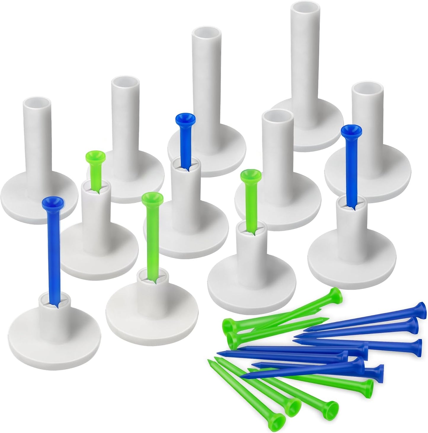 Seticek Rubber Golf Tees - Durable Tees for Driving Range & Indoor Simulators | 32 Pcs in 6 Sizes