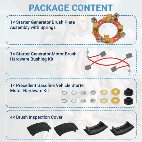 CartClan Club Car Precedent Starter Generator Brush Repair Set Suitable for 2010-UP Gas Golf Cart, OEM# 103953301 103347301 103347801 103347901