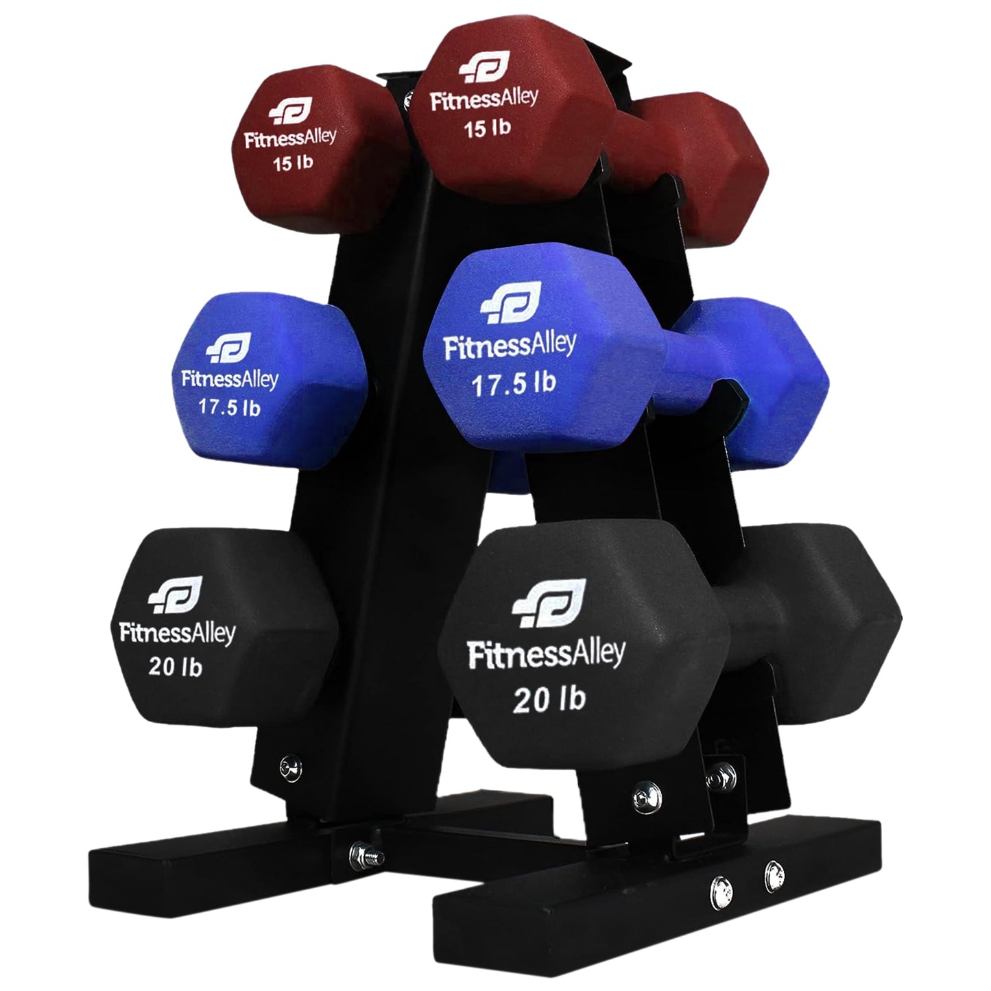 Fitness Alley 3 Tier Dumbbells Storage Rack - 120 LB Capacity Dumbbells Weight Rack - 2.0MM Thickness Weight Organizer Stand for Home Gym - Easy Assembly