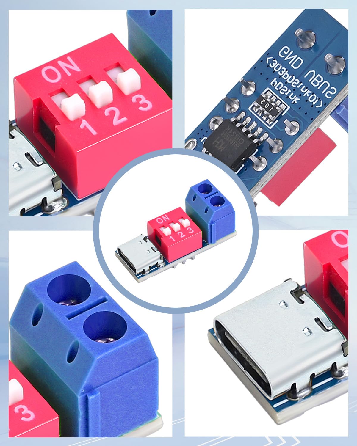 Seloky USB-C PD Trigger Board Module PD/QC Decoy Fast Charge USB Type-c to 12V High Speed Charger Power Delivery Boost (4PCS)