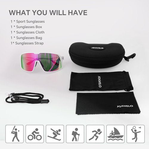 JOGVELO Kids Sunglasses Polarized Youth Baseball Sunglasses for 8-14 boys girls UV400 Sports Softball Cycling Glasses