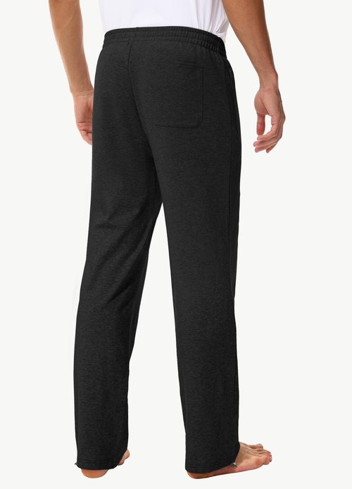 MIVEI Men's 34" Cotton Yoga Sweatpants - Athletic Casual Lounge Open Bottom Straight Leg Loose Sweat Pants with Zip Pockets Black