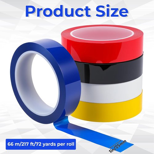 Floor Marking Tape - 5 Rolls, 1 Inch x 72 Yards | Durable Court Tape for Gym & Classroom Use
