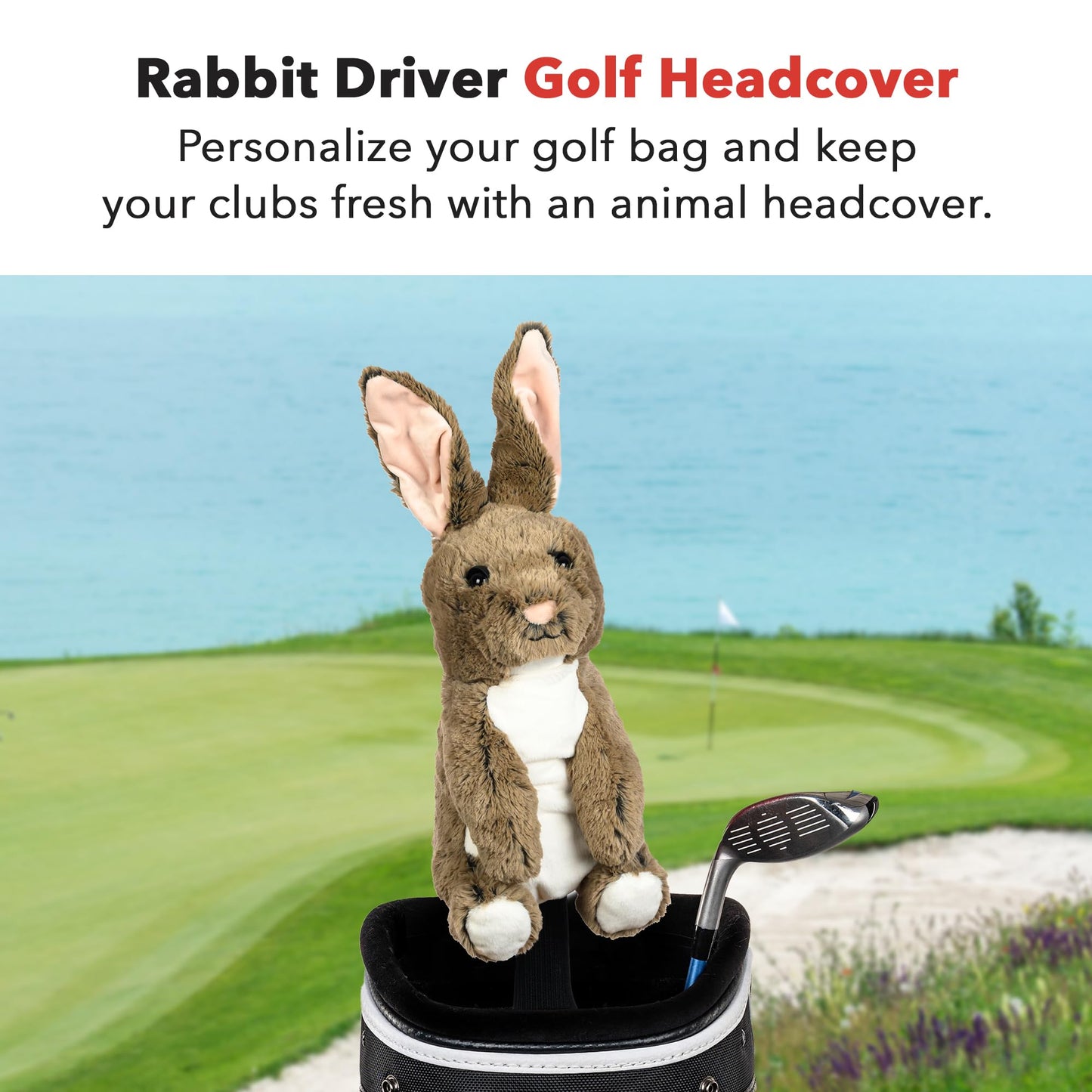 Daphne's Headcovers Rabbit Driver Headcover | Funny Golf Club Covers | Golf Head Covers for Drivers | Stylish Golf Club Head Covers | Golf Driver Covers | Men’s & Women’s Driver Headcover